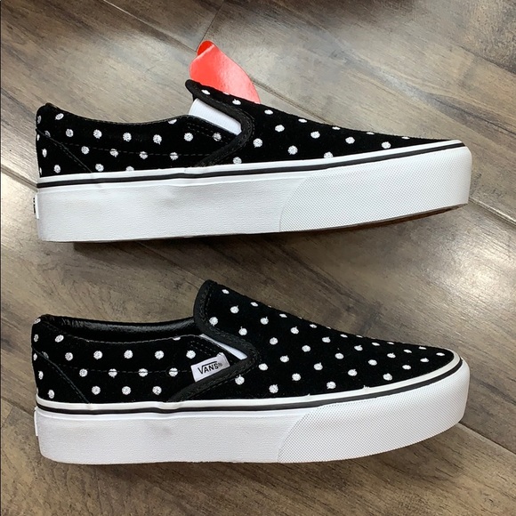 ••VANS CLASSIC SLIP ON Platform Suede Polka Dot WM - Picture 8 of 16